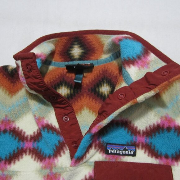 PATAGONIA Wmns XXS Timber Twist Aztec SYNCHILLA SNAP-T FLEECE PULLOVER Sweater - Picture 7 of 12